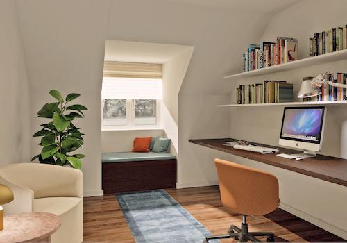 Rendering mit Einrichtung (Schlafen als Arbeitszimmer)