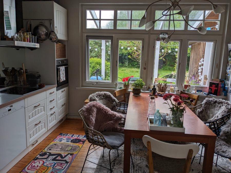 Wohnküche Westen Gartenblick