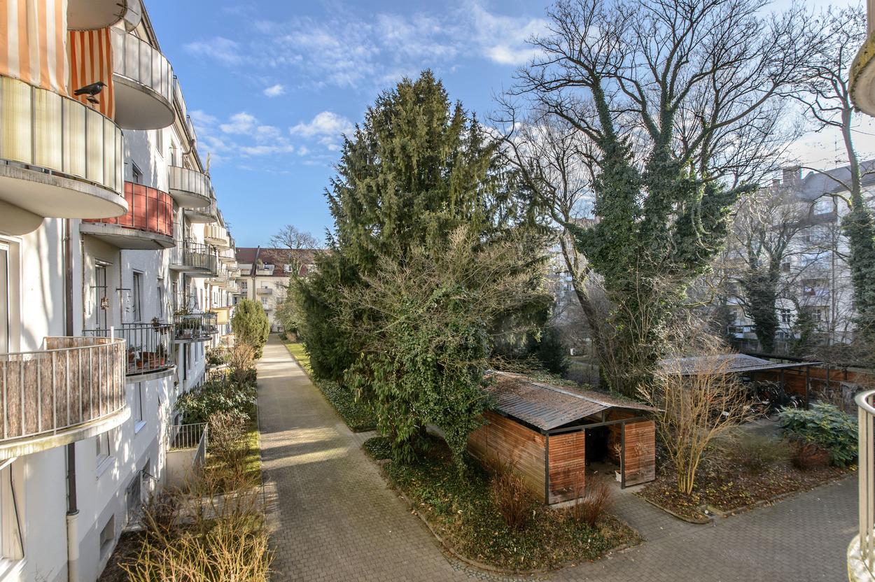 Blick zum Gemeinschaftsgarten