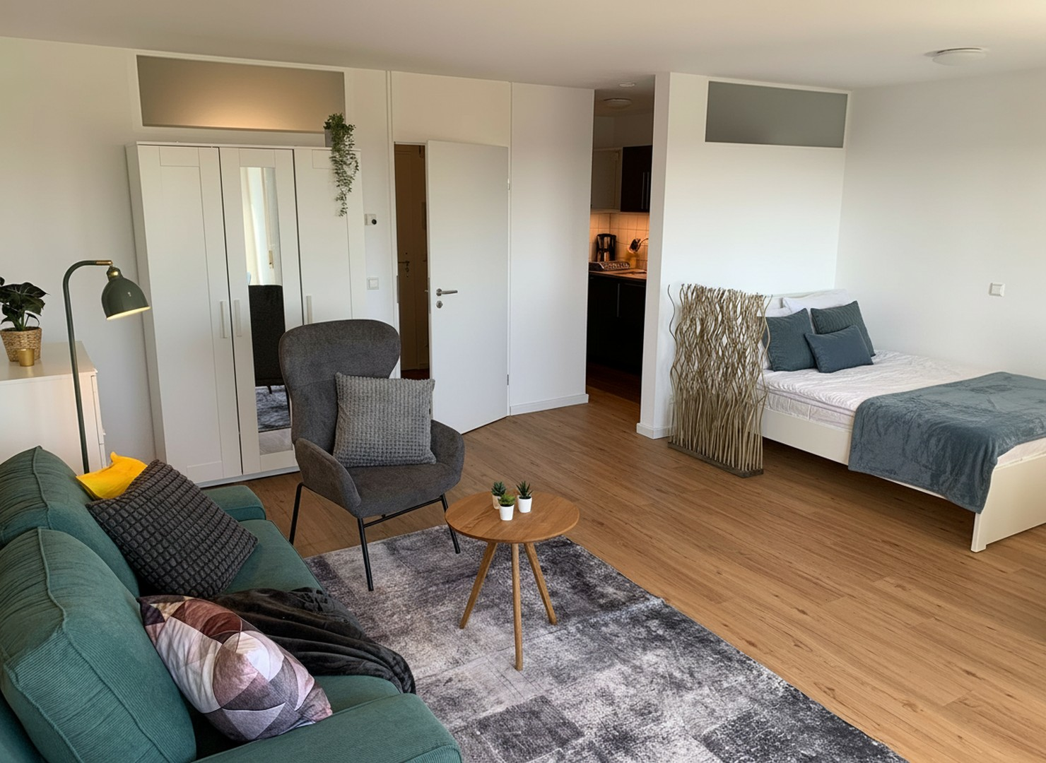 Wohnbereich (Bett Bsp.)