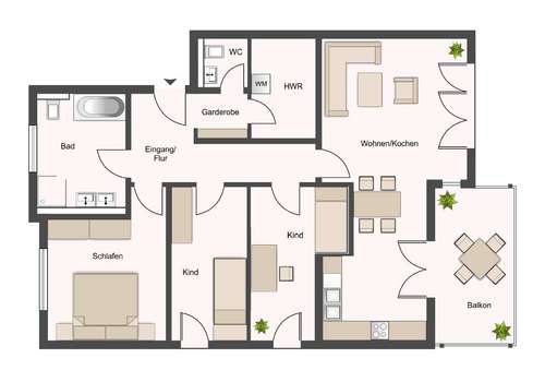 Grundriss - ca. 115 qm Wfl.
