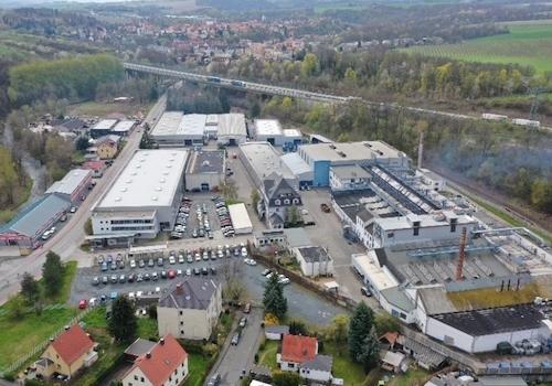 Luftbild Gewerbekomplex