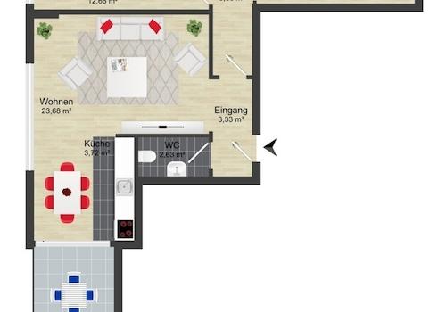 3-Raum-Appartement