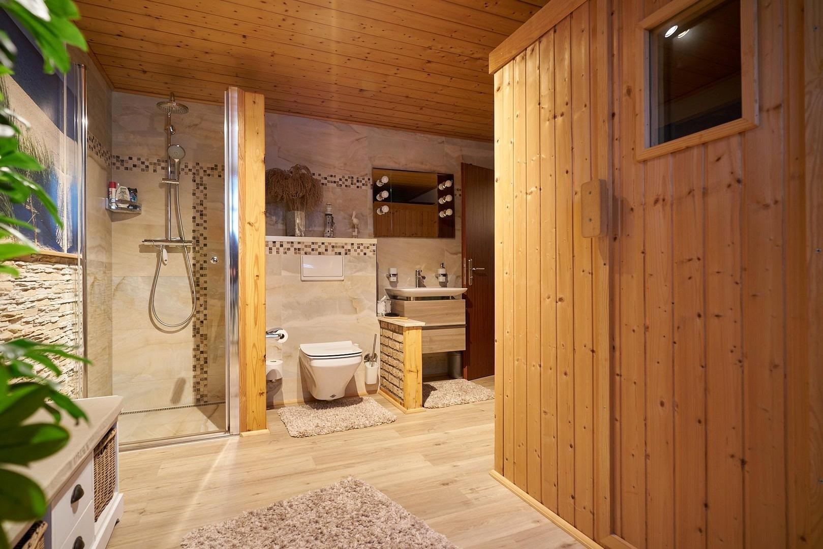 Badezimmer Keller mit Sauna