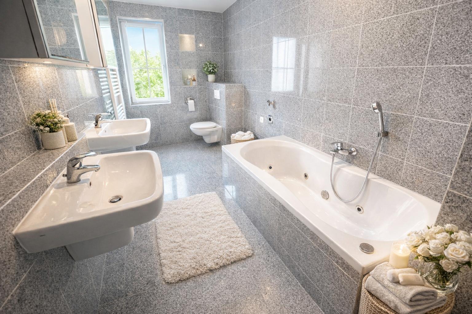 Modernes Badezimmer mit eleganter Ausstattung