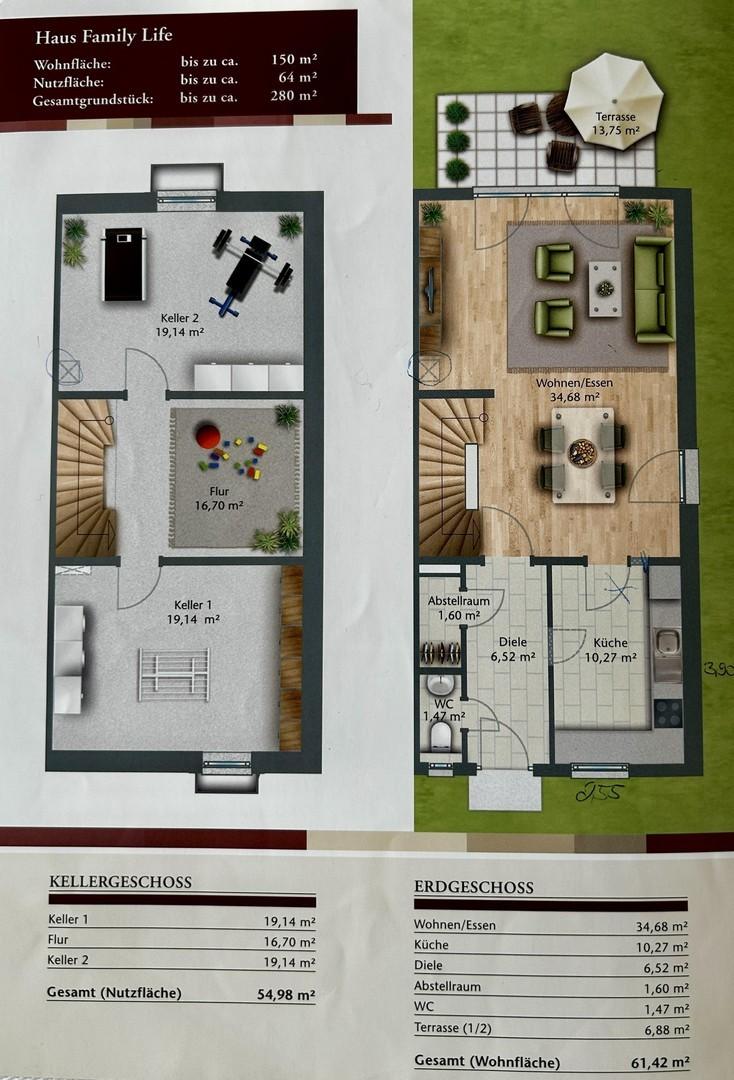 Keller und Erdgeschoss