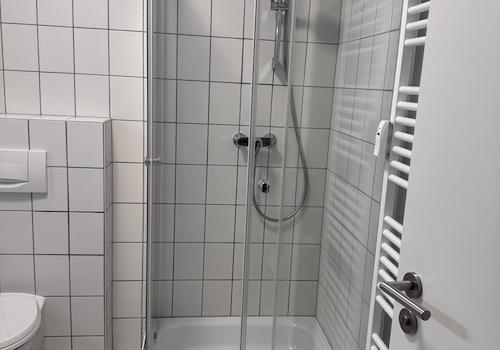 Bad: Dusche mit Handtuchhalter