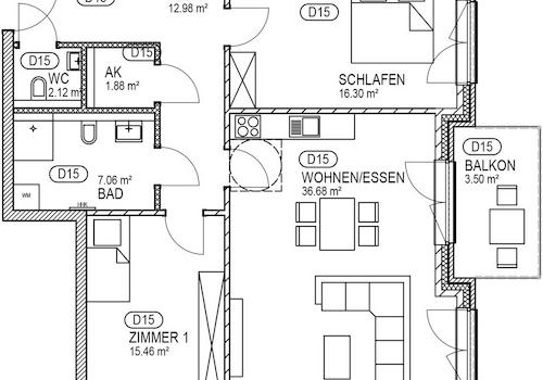 Grundriss WHG D15 