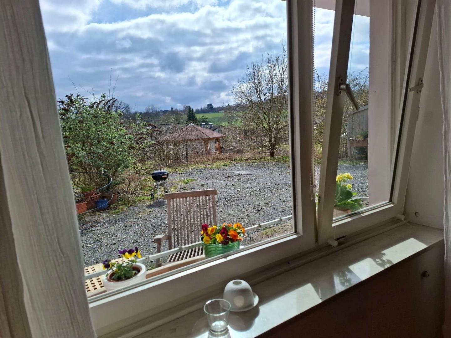 Blick aus der Gartenwohnung