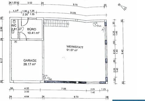 Grundriss Halle Büro