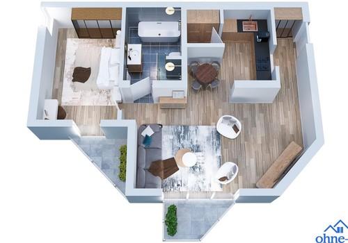 Grundriss mit Einrichtung