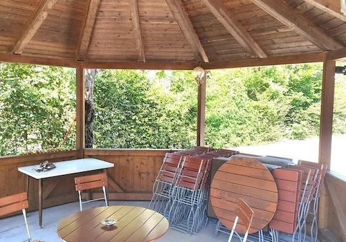 Biergarten Holzpavillon