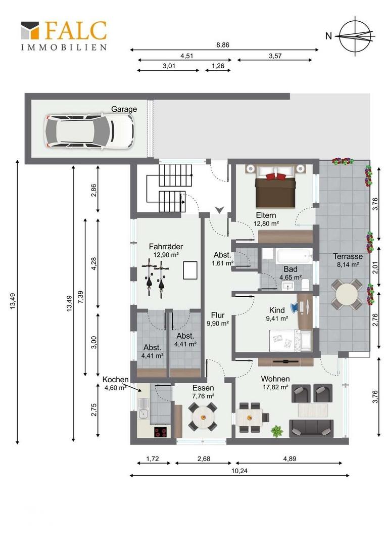 Erdgeschoss n. Original Plänen