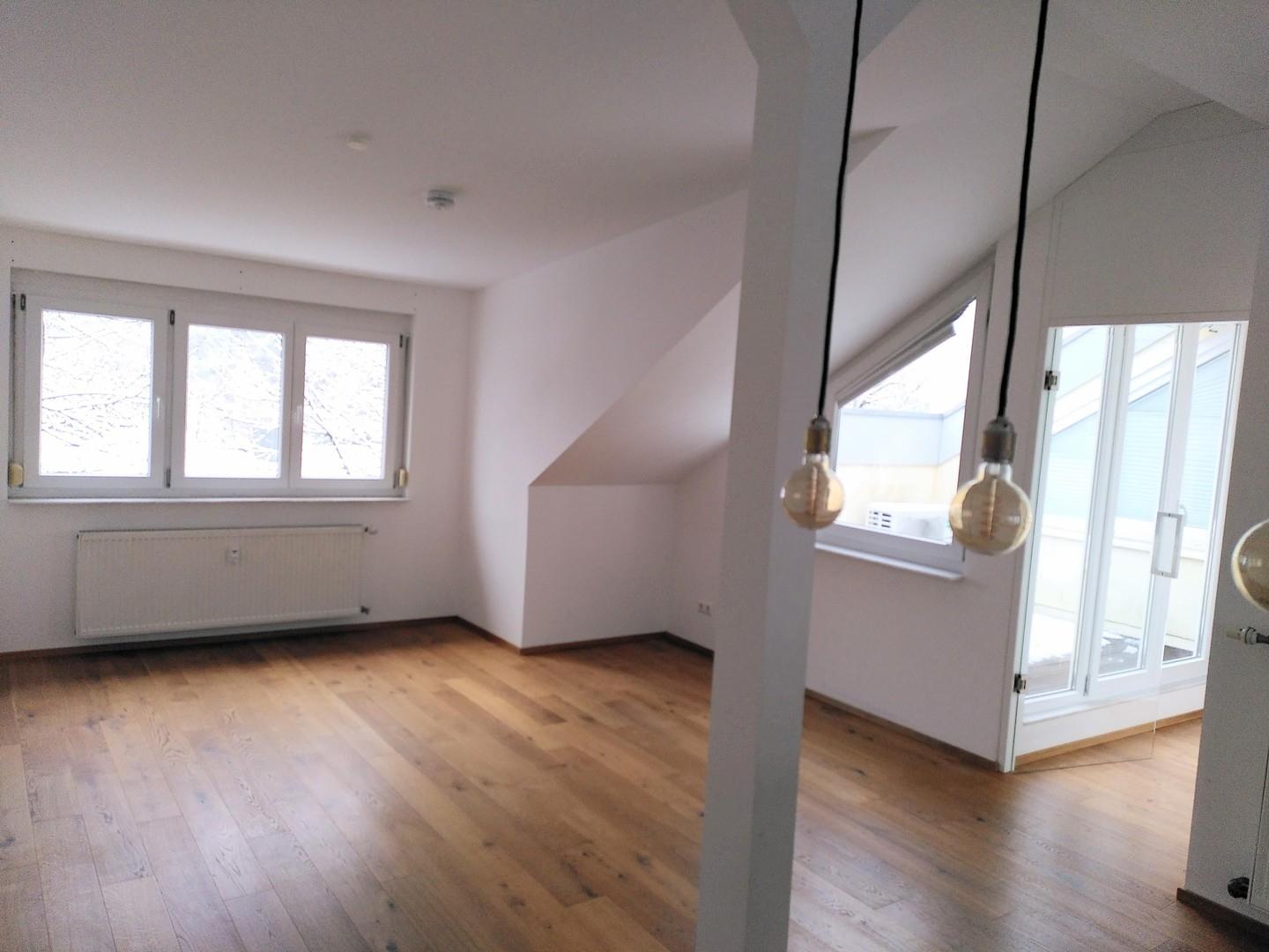Wohnzimmer, Blick --> Dachterr