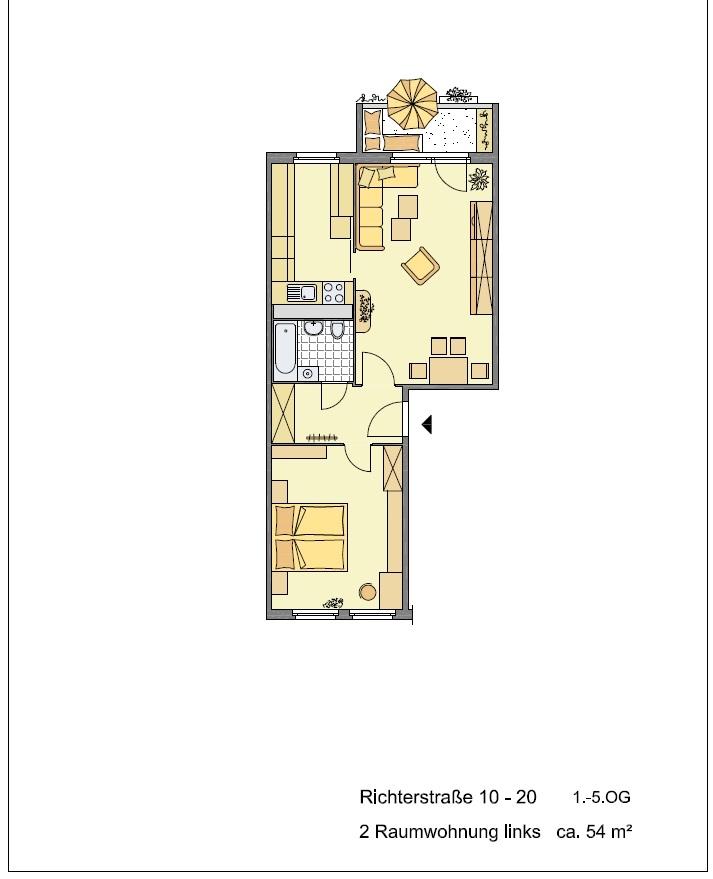Grundriss mit Möblierung