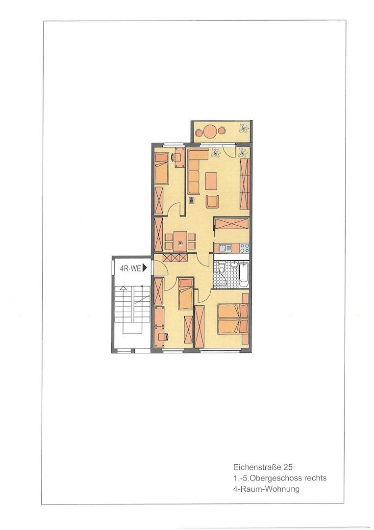 Eichenstraße 25 2.OG, 4-RWE möbliert