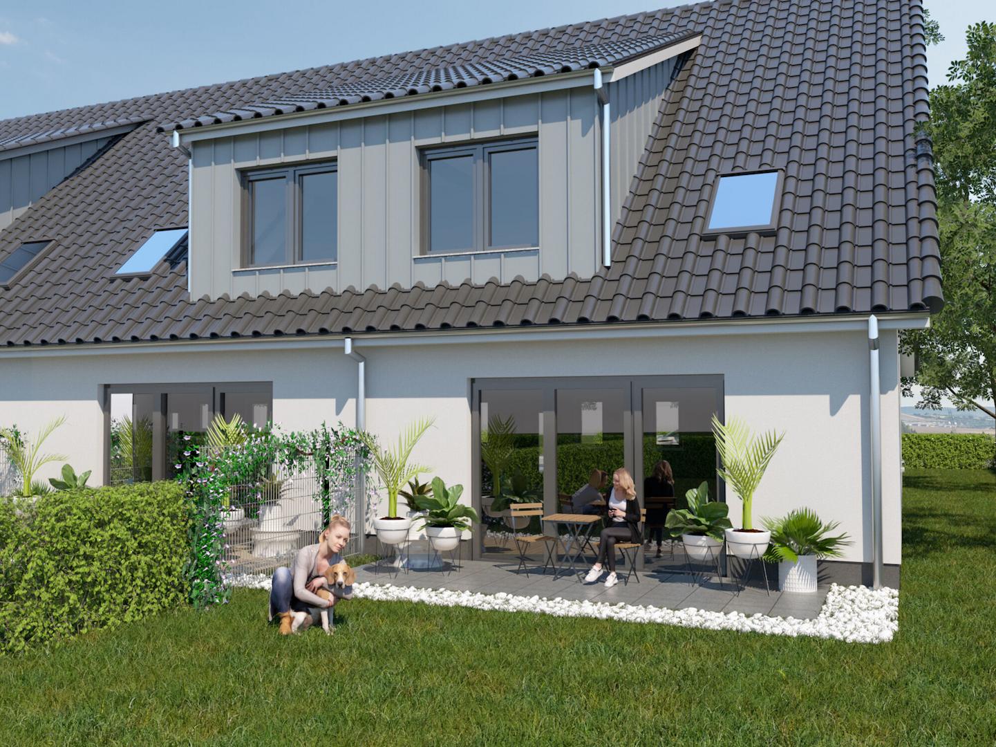 Reihenhausensemble Bollmannsdamm Garten und Terrasse