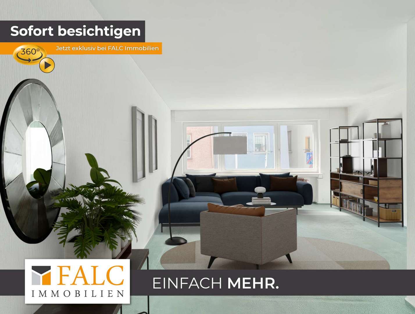 Wohnzimmer EG (virtuell möbliert)