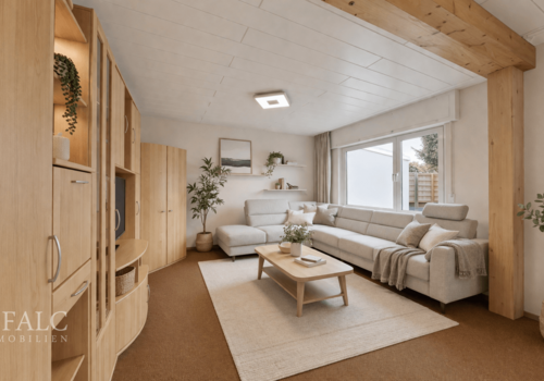 Wohnzimmer Erdgeschoss (virtuell eingerichtet)