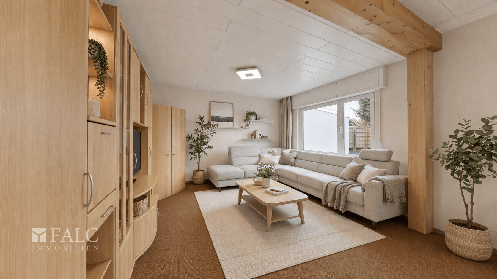 Wohnzimmer Erdgeschoss (virtuell eingerichtet)