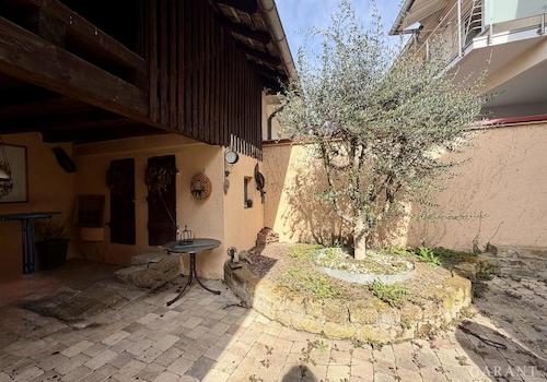 Mediterraner Innenhof mit Olivenbaum