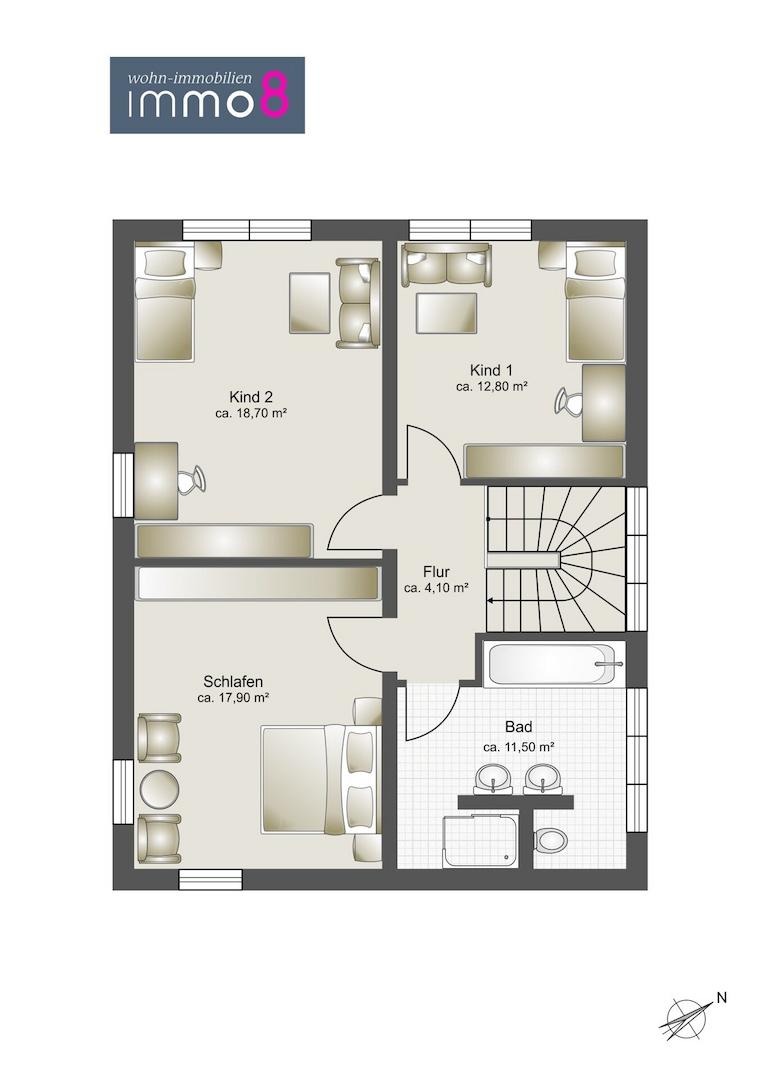Grundriss Obergeschoss Haus
