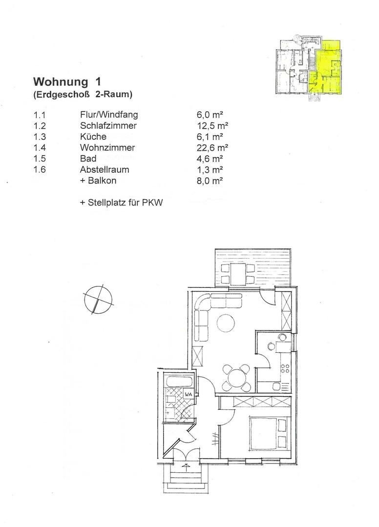 Grundriss Whg. Nr. 1