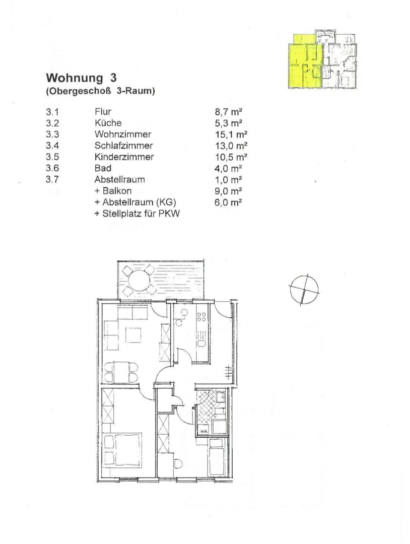 Grundriss Whg. Nr. 3