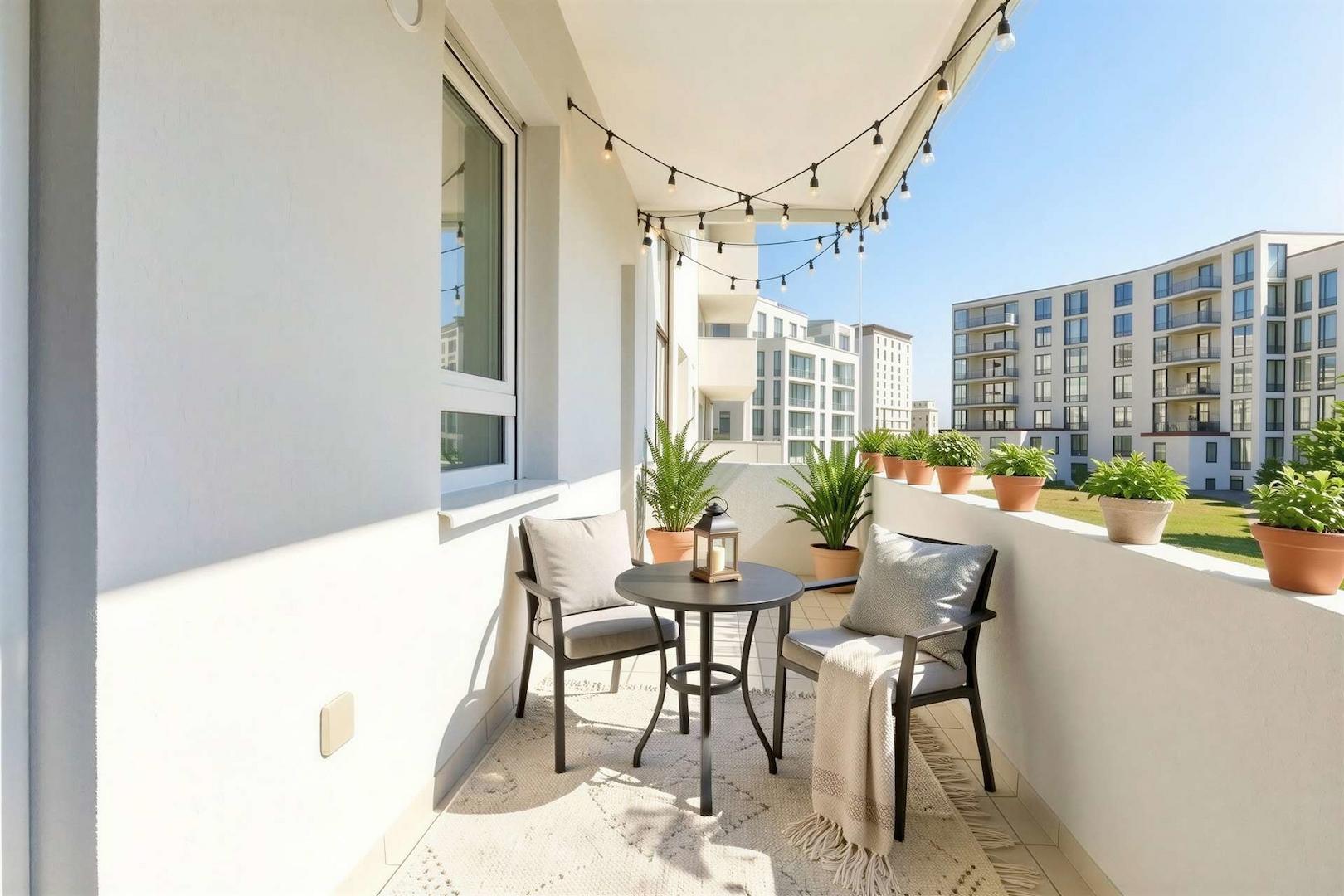 sonniger Balkon (KI generiert)
