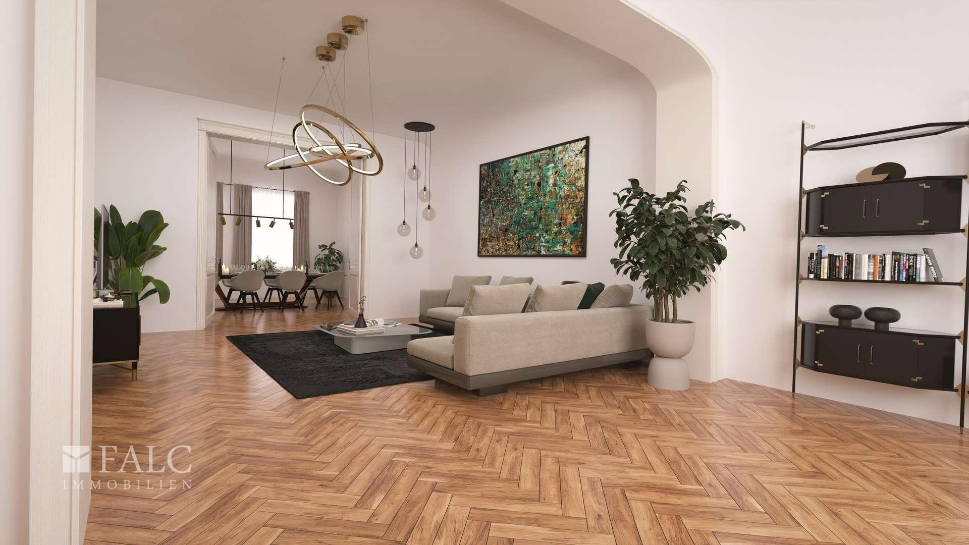 Wohnzimmer- digital gestaged