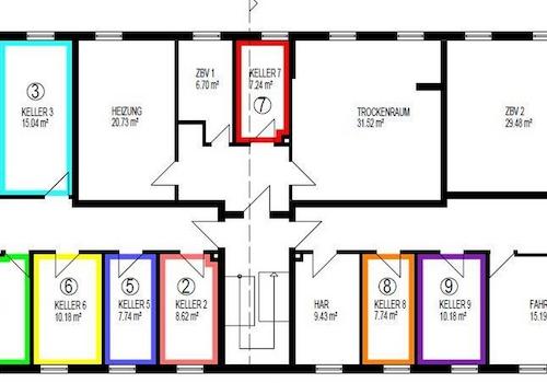 Keller 4 in grün markiert 