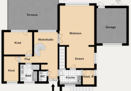 Grundriss Farbig - EG