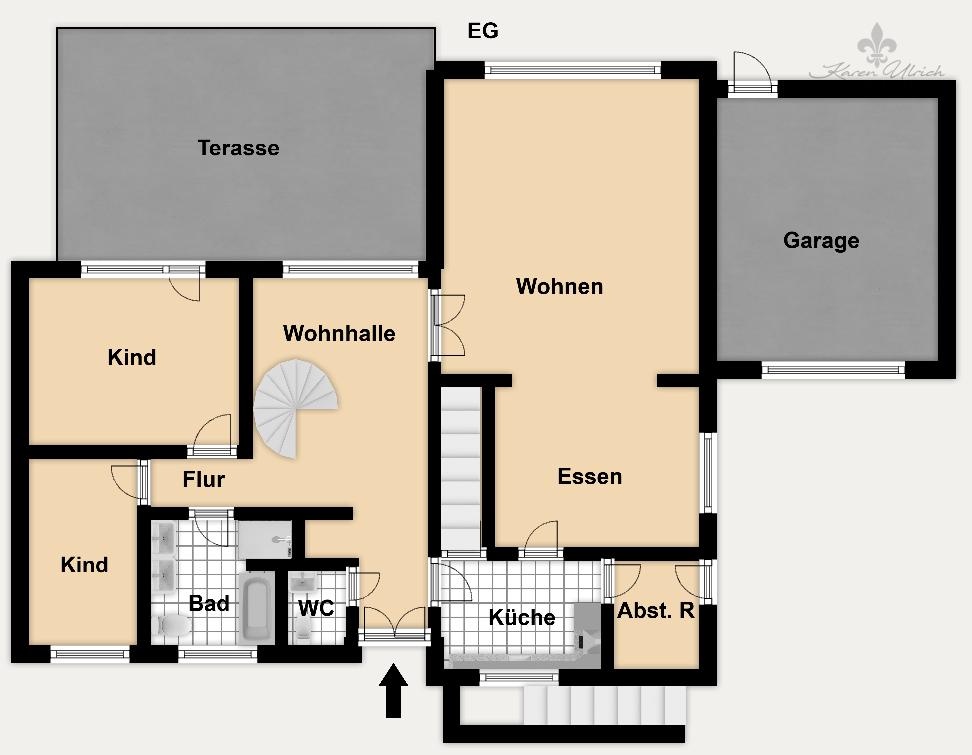 Grundriss Farbig - EG