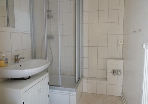 Bad mit Dusche und Waschmaschinenanschluss