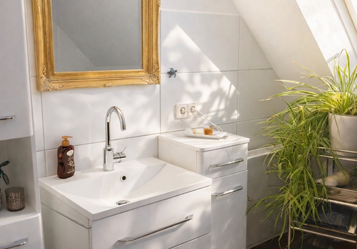 Waschbereich im Dachgeschoß 