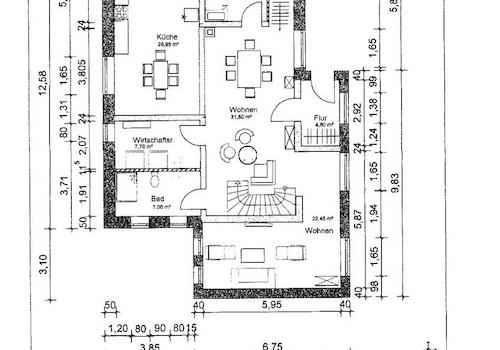 Grundriss EG bemaßt