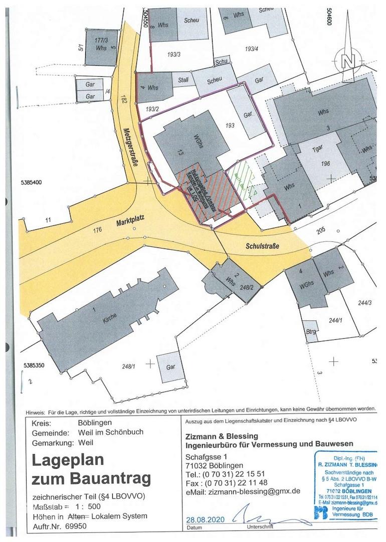 Amtl. Lageplan Marktplatz 13, WIS 