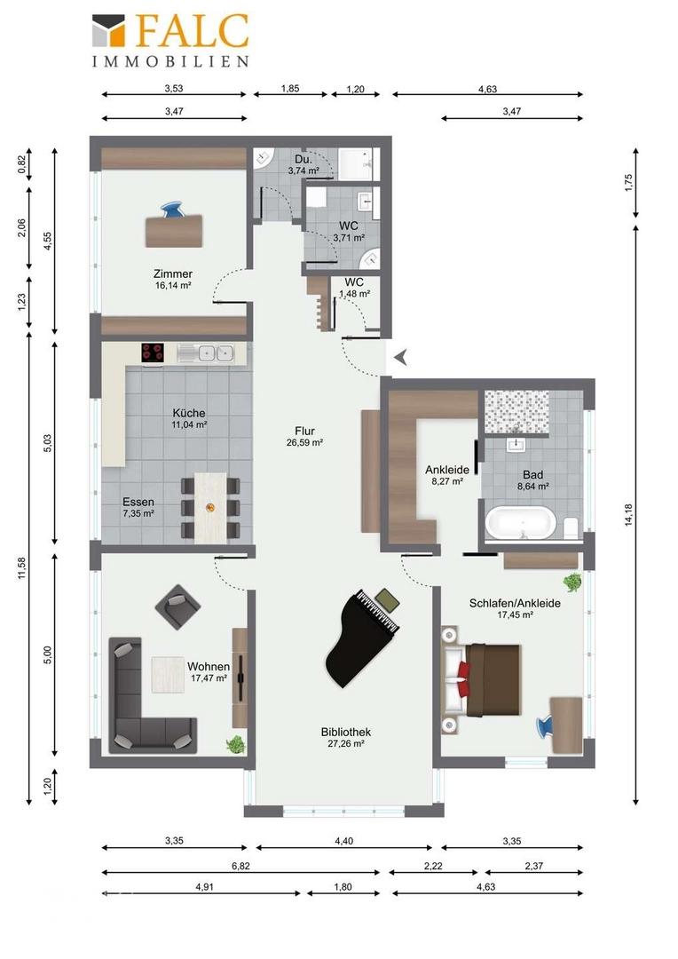 Marktplatz 13, W 5, Grundriss Wohnung