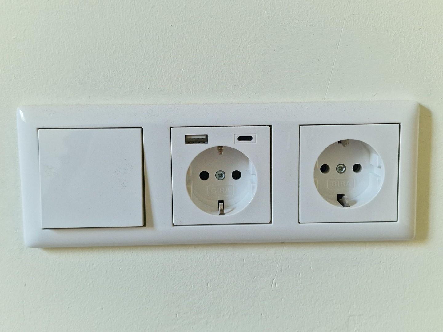 USB-Anschluss am Bett