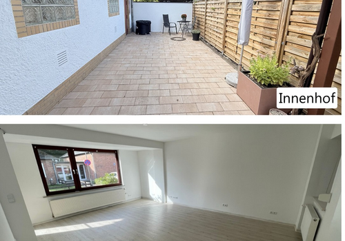 Wohnzimmer & Innenhof