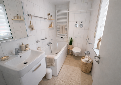 Tageslichtbad mit Wanne