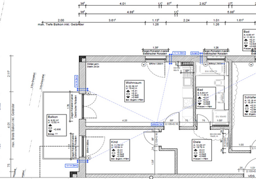 Grundriss 3-Zimmerwohnung