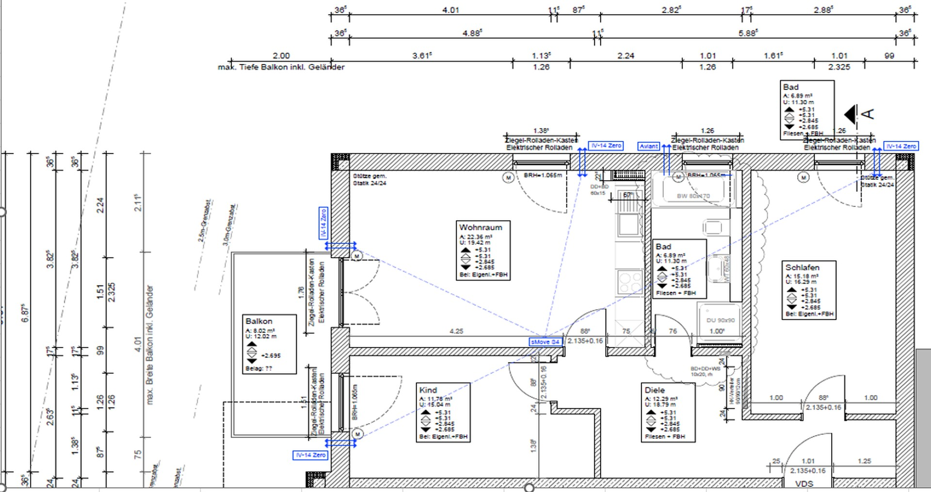 Grundriss 3-Zimmerwohnung