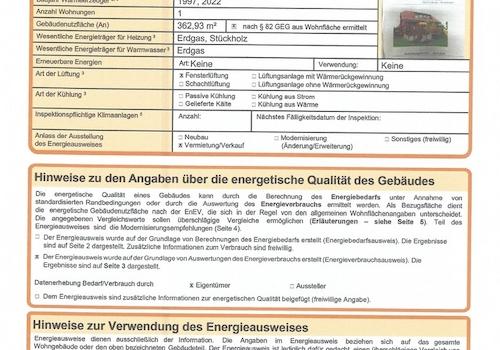 Energieausweis Blatt 1