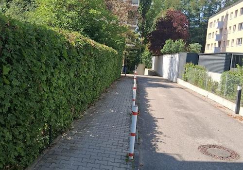 Zufahrtsweg zu Haus und Garage