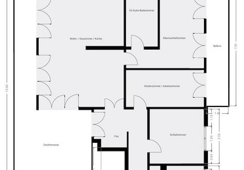 Grundriss m. Terrasse&Balkon