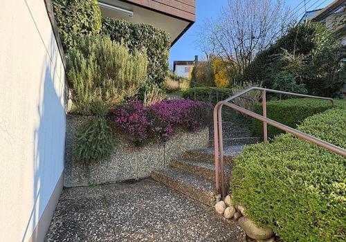 Treppe zum Garten und Eingang