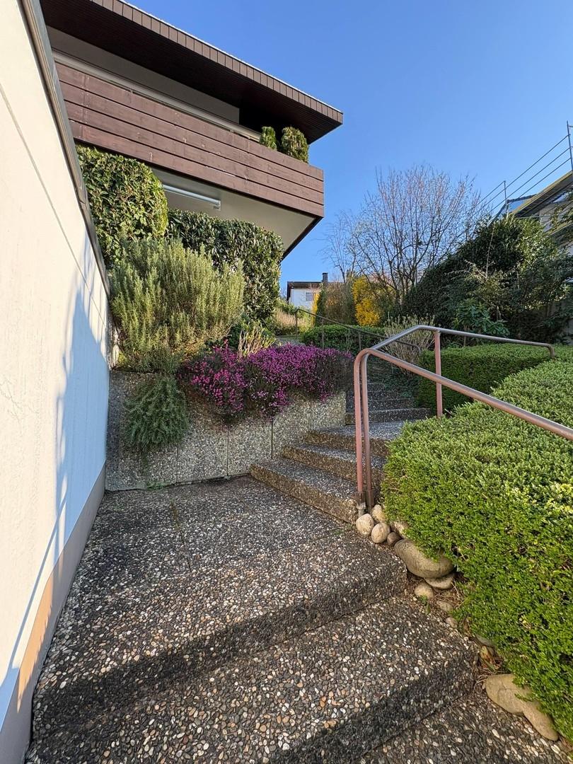 Treppe zum Garten und Eingang