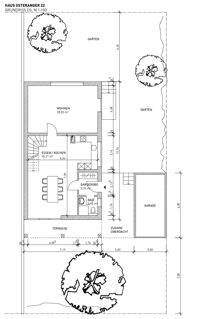 Erdgeschoss und Aussenanlagen