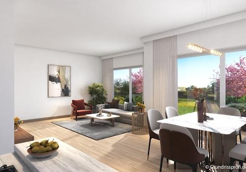 Küche - Wohnen - Essen 3D Plan